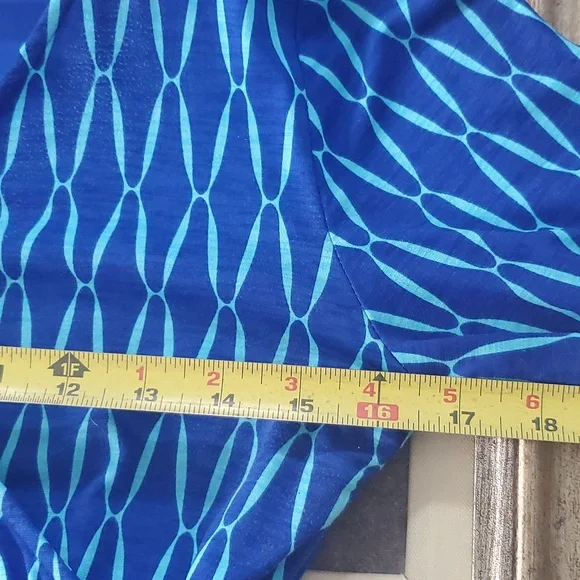 41 Hawthorn Small Blue and Aqua Faux Wrap Dress - Picture 8 of 11